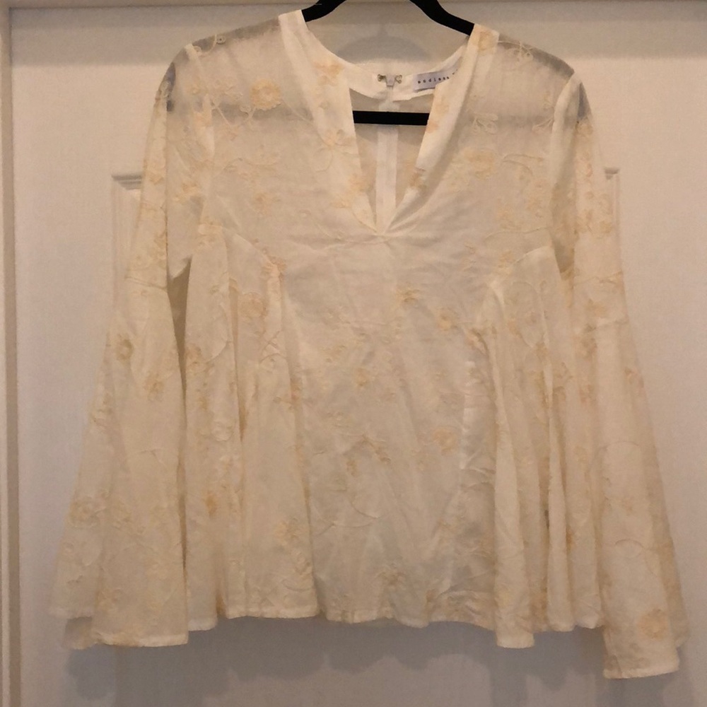 Cream/off white embroidered Endless Rose Blouse.